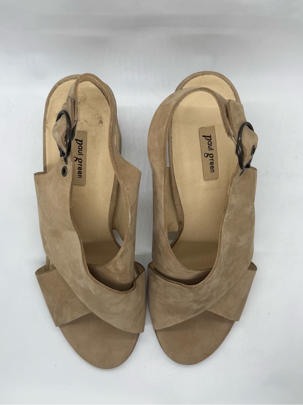 Paul Green Suede Slingback Sandals Size UK 5.5 US 8 Block Heel Comfort - Picture 5 of 12